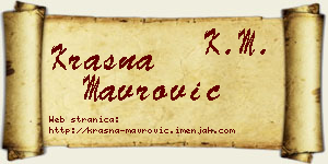 Krasna Mavrović vizit kartica